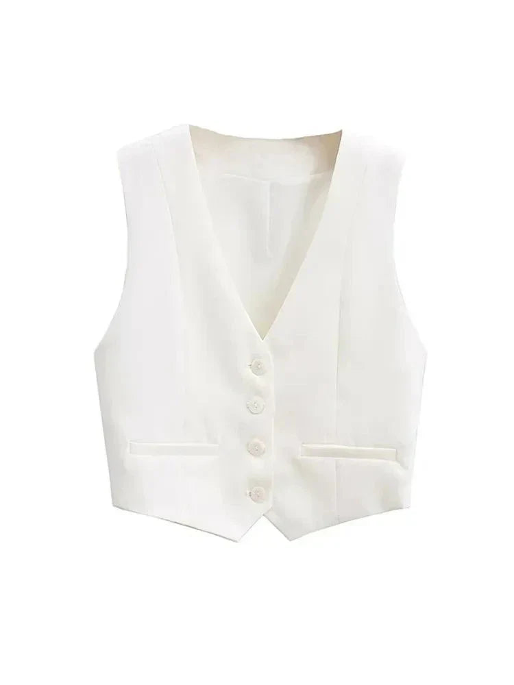 Menswear Inspired Tailored Vest in Four Colours