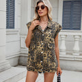 Sleeveless Leopard Denim Vest with Flap Utility Pockets