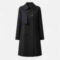 Wool Blend Mid Length Trench Coat with Button Front