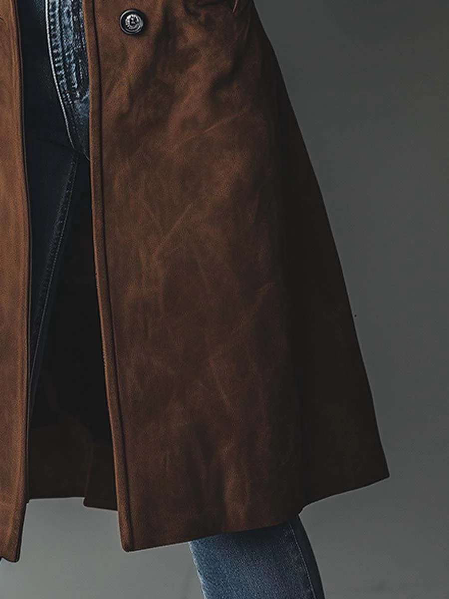 Classic Longline Overcoat with Double Breasted Front