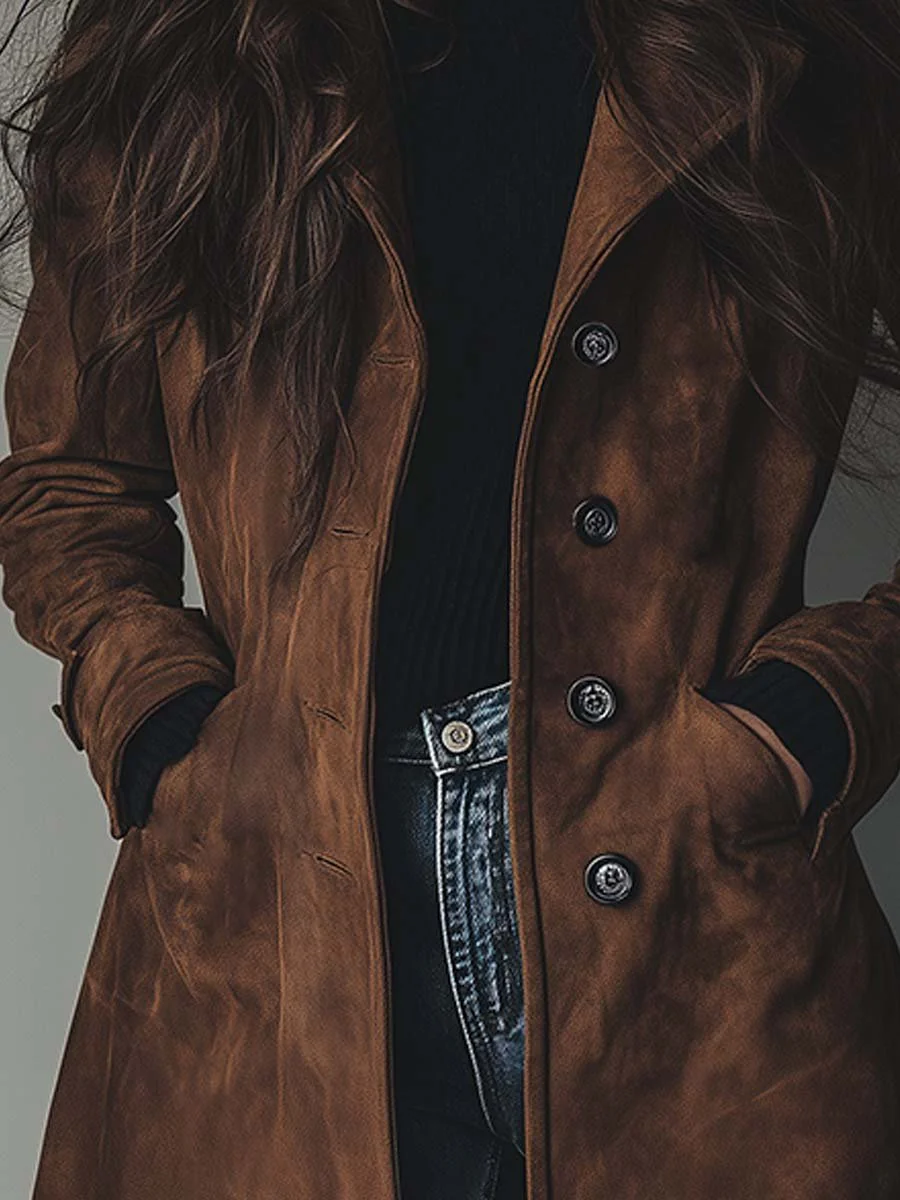 Classic Longline Overcoat with Double Breasted Front