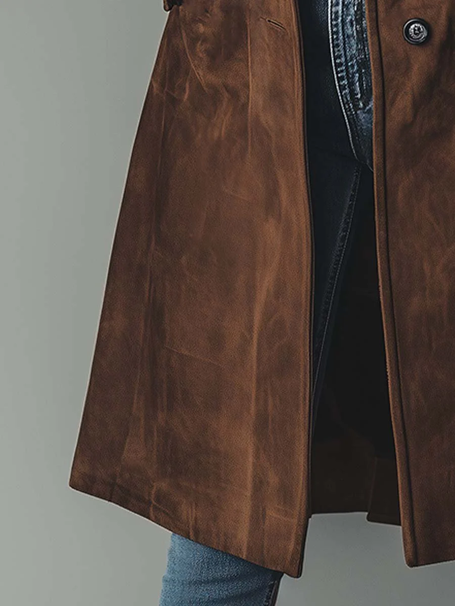 Classic Longline Overcoat with Double Breasted Front